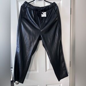 Zara Barrel Style Faux Leather Joggers